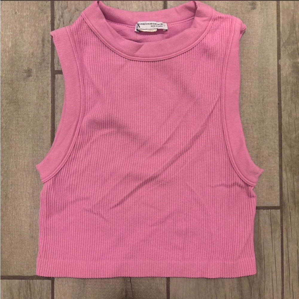 Zara Pink Ribbed Sleeveless Tank